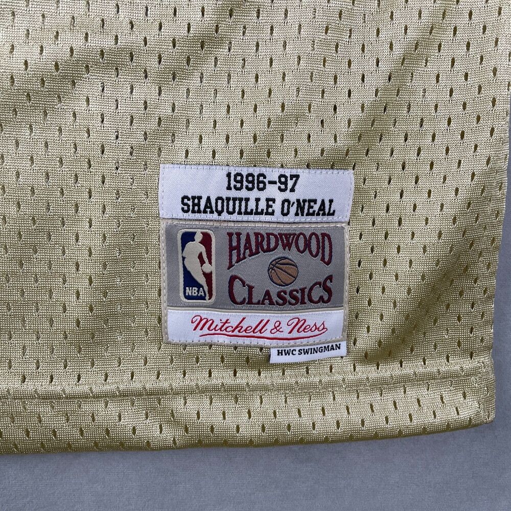 Shaquille O'Neal #34 LA Lakers 1996-97 Mitchell Ness‎ Gold Swingman Jersey Sz M - Picture 4 of 10